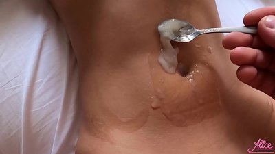 Deep Blowjob a passionéierte Sex Close-up - Eaten Sperm
